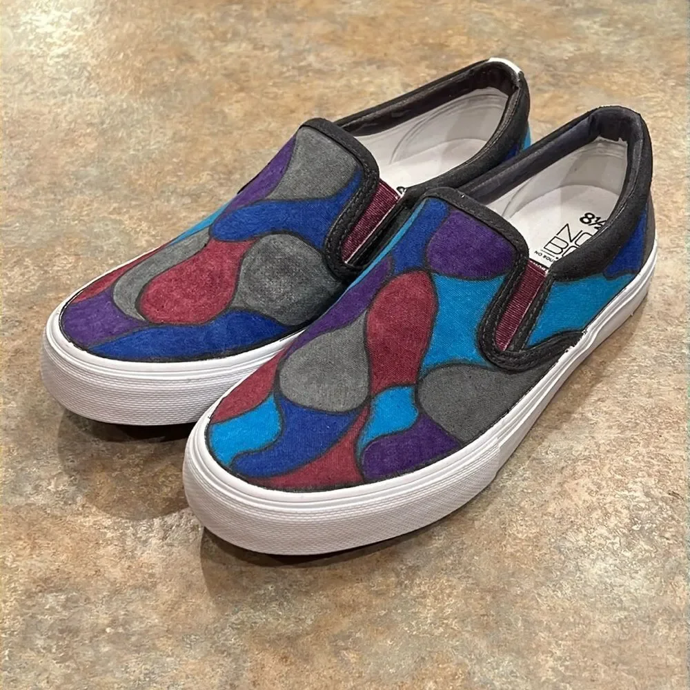 Upcycled Colorful Canvas Shoes 8.5